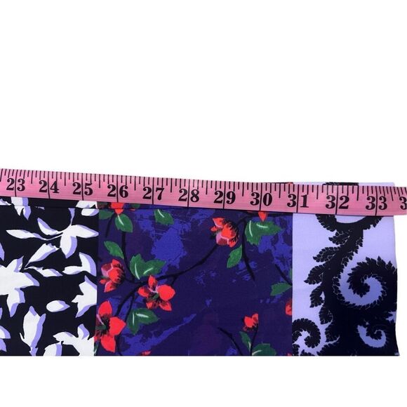 Alice + Olivia Stacey Bennet Multicolor Rose Print Mix Pattern Wide Leg Pants XL - Picture 9 of 11